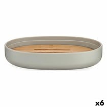 Seifenschale Berilo Braun Grau Bambus Polypropylen 9,5 x 2,5 x 13 cm 13 x 2,5 x 9,5 cm (6 Stück)