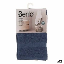 Badetuch Berilo Blau 80 % Baumwolle 20 % Polyester 30 x 0,5 x 50 cm 25 x 1,5 x 15 cm (12 Stück)