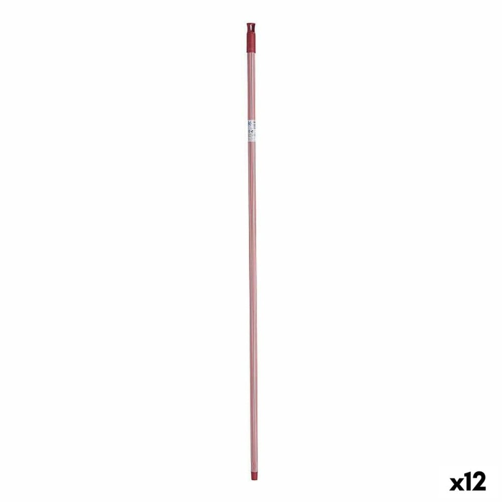 Besenstiel Rot Metall 2,3 x 130 x 2,3 cm Streifen (12 Stück)