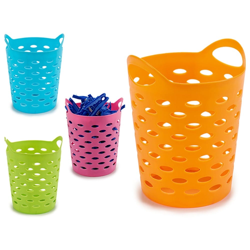 Korb für Wäscheklammern Gelb Blau Orange Rosa polystyrol 14 x 17 x 14 cm 14 x 0,175 x 14 cm (12 Stück)