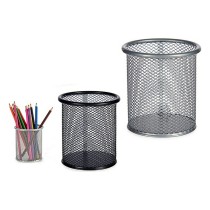 Bleistifthalter Pincello Schwarz Silber Metall 9 x 9,7 x 9 cm (12 Stück)