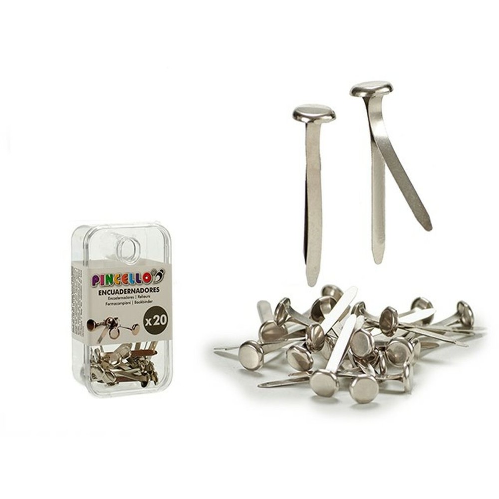 Trombones Pincello Argenté 2 x 9,5 x 5,5 cm reliure Métal (24 Unités)