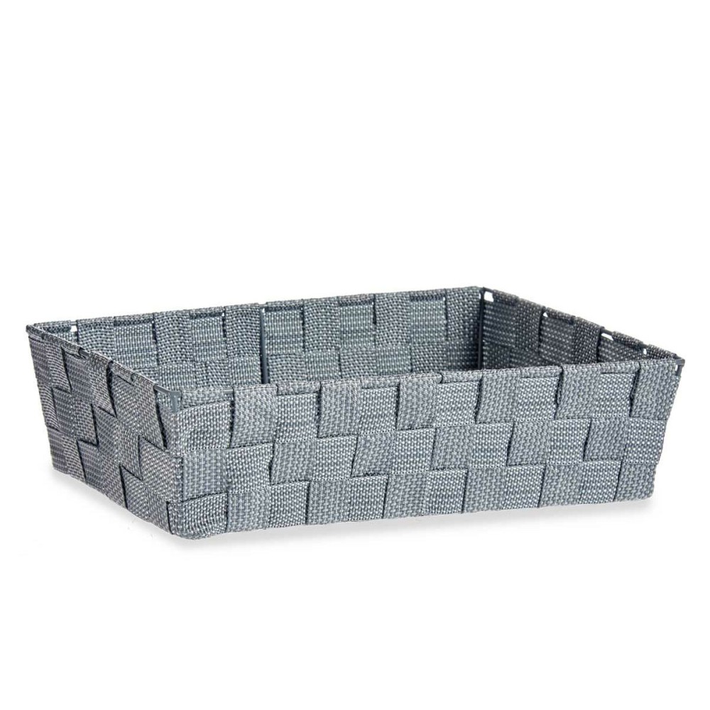 Panier Multi-usages Kipit Gris Polyester Tissu Tressée 3,8 L (18 Unités)