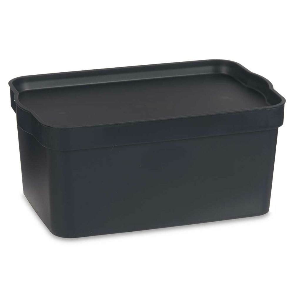 Storage Box with Lid Kipit Anthracite Plastic 7,5 L (12 Units)