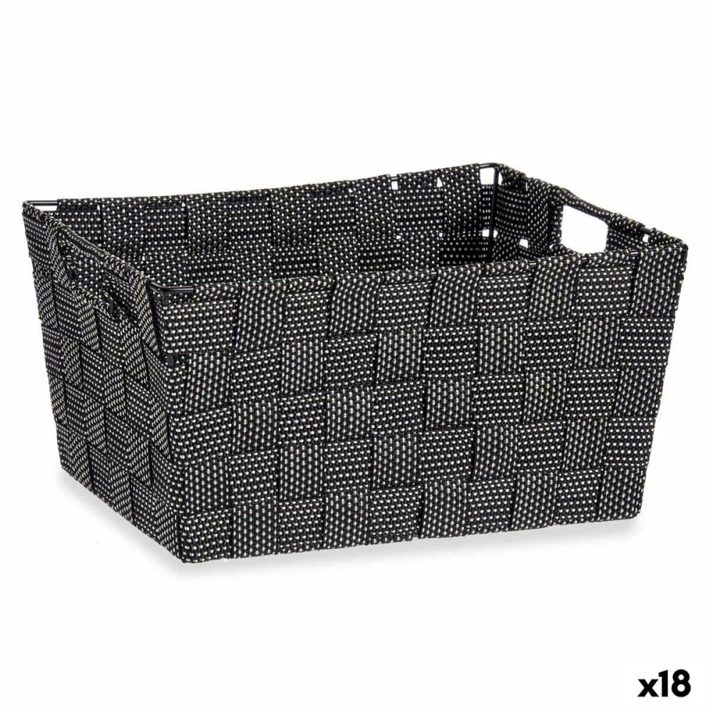 Panier Multi-usages Kipit Noir Polyester Tissu Tressée (18 Unités)