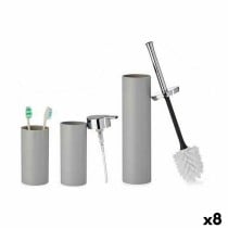Badezimmer Set Berilo Grau Kunststoff 16,5 x 8 x 32,5 cm (8 Stück)
