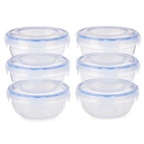 Ensemble de Boîtes à Lunch Leknes Bleu Transparent polypropylène Plastique 800 ml Hermétique (8 Unités)