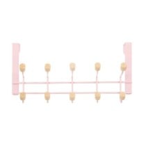 Door Coat Rack Berilo Pink Wood Metal 35 x 17 x 15 cm (6 Units)