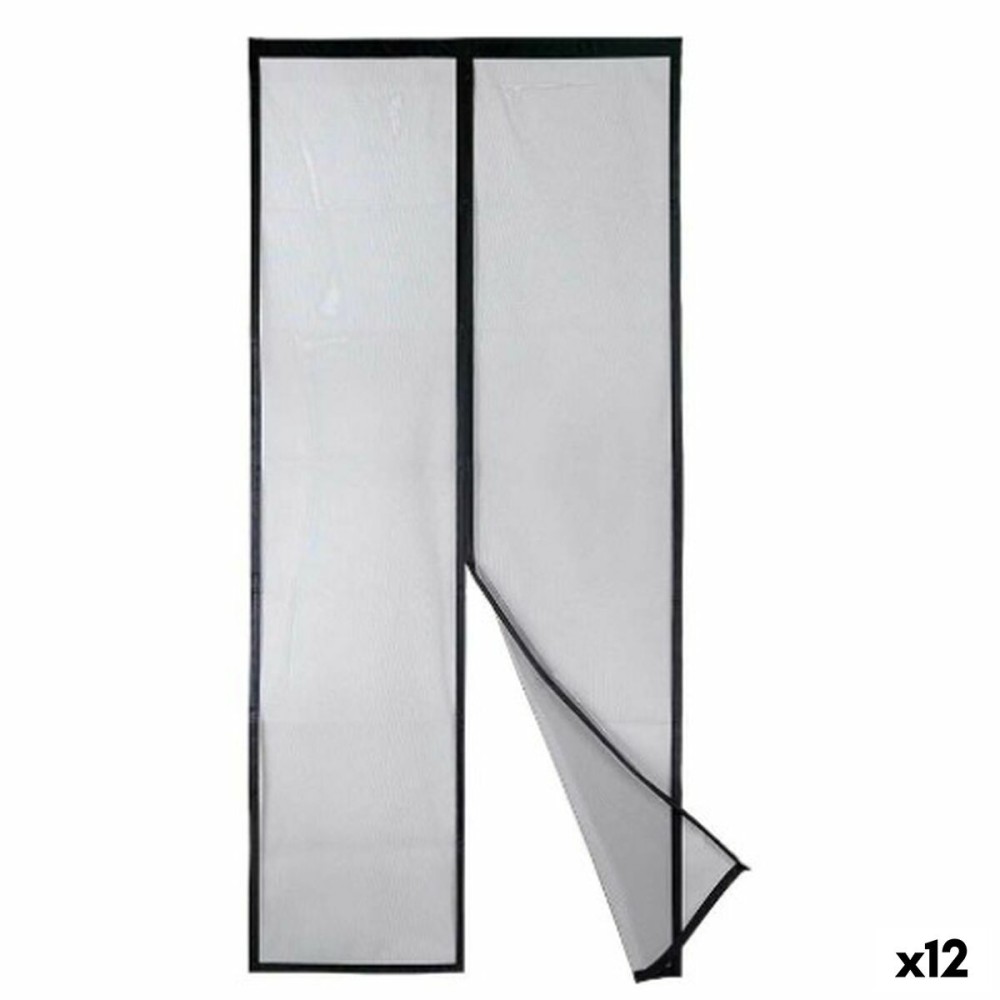 Mosquito net Kipit Black Polyester Magnet 90 x 210 cm Magnetic (12 Units)