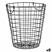 Basket Kinvara Black Metal Steel With handles (8 Units)