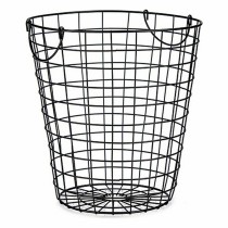 Basket Kinvara Black Metal Steel With handles (8 Units)