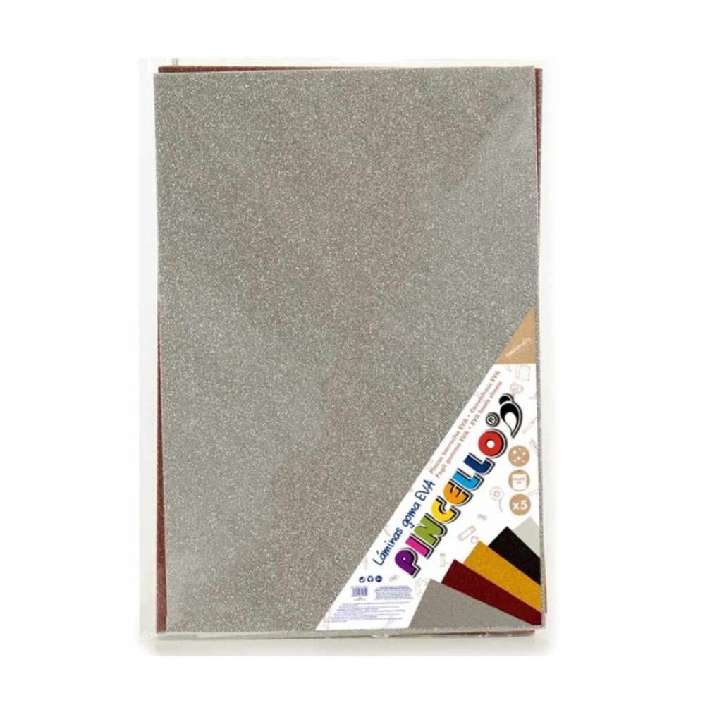 Moosgummi Pincello Bunt Glitzernd 65 x 0,2 x 45 cm (12 Stück)