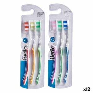 Brosse à Dents Berilo Jaune Bleu Rouge Vert (12 Unités)