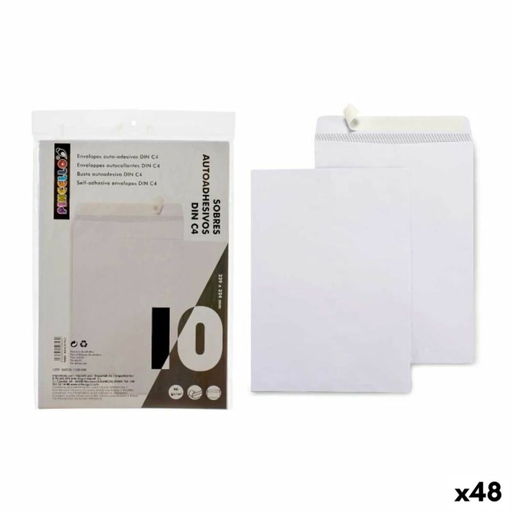 Briefumschläge Pincello Weiß Papier 23 x 1 x 32,5 cm 229 x 324 mm 10 Stücke (48 Stück)