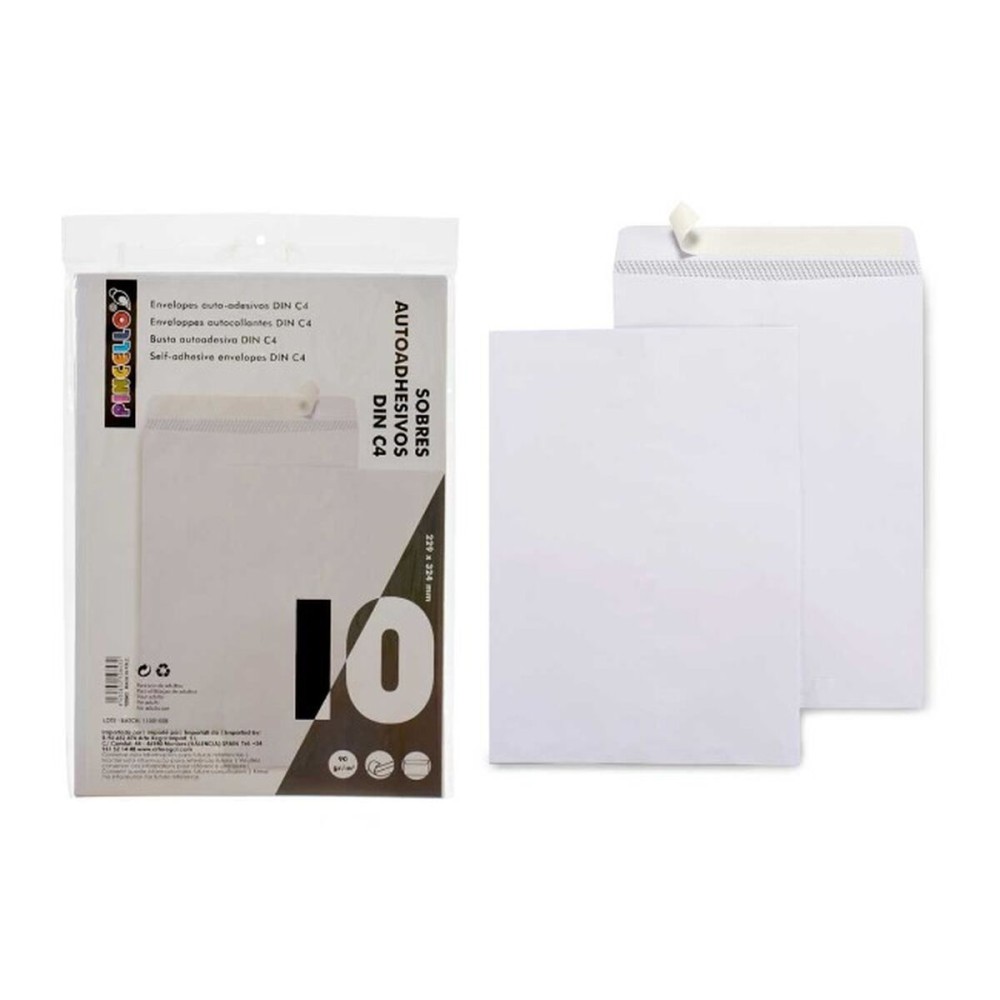 Briefumschläge Pincello Weiß Papier 23 x 1 x 32,5 cm 229 x 324 mm 10 Stücke (48 Stück)