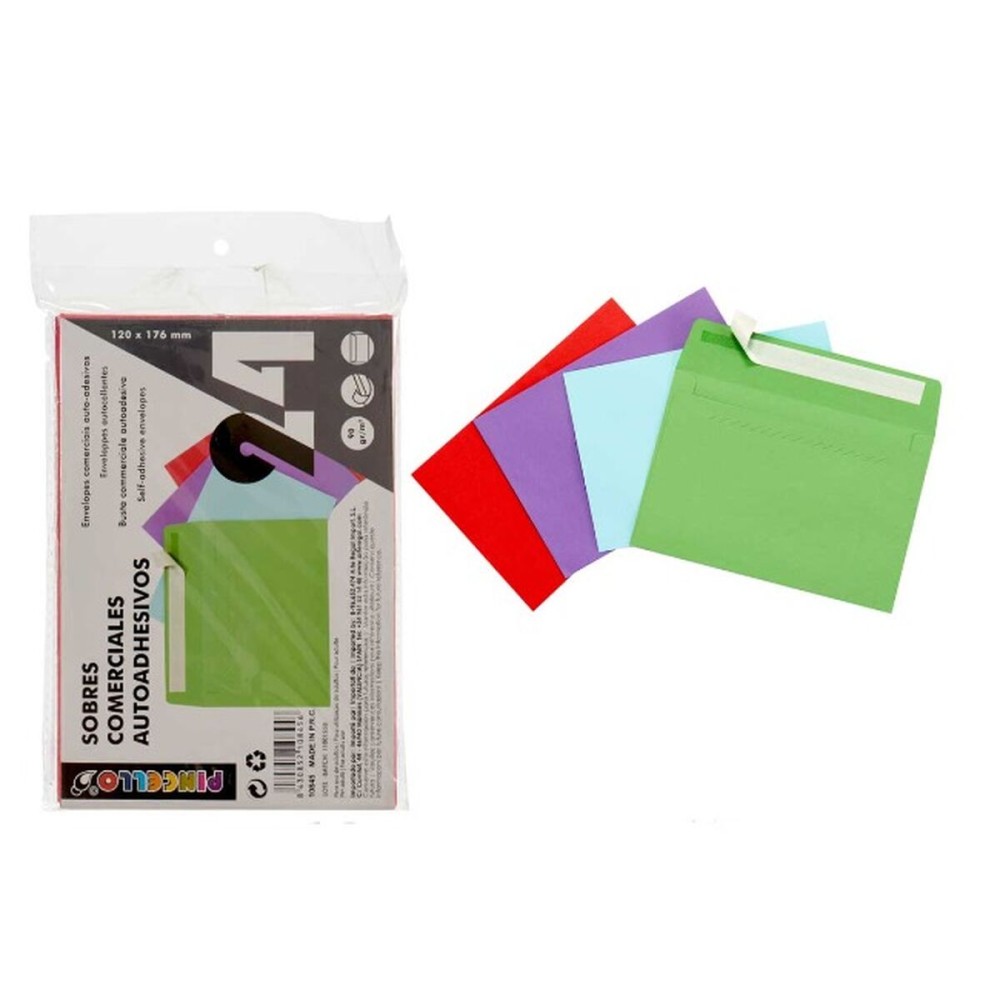 Briefumschläge Pincello Bunt Papier 12 x 1 x 17,5 cm 120 x 176 mm (48 Stück)