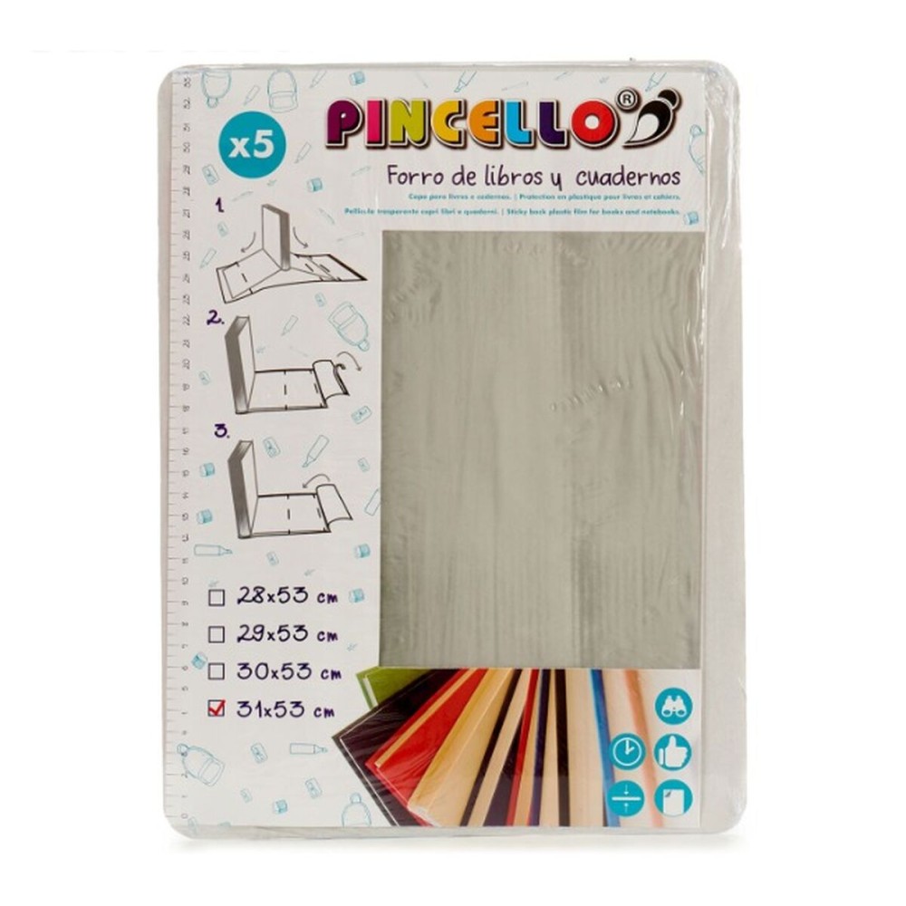 Selbstklebende Bucheinbandfolie Pincello Durchsichtig 1 x 31 x 53 cm (36 Stück)