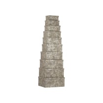 Jeu de Caisses de Rangement Empilables Pincello Anthracite Carton Rayures (2 Unités)