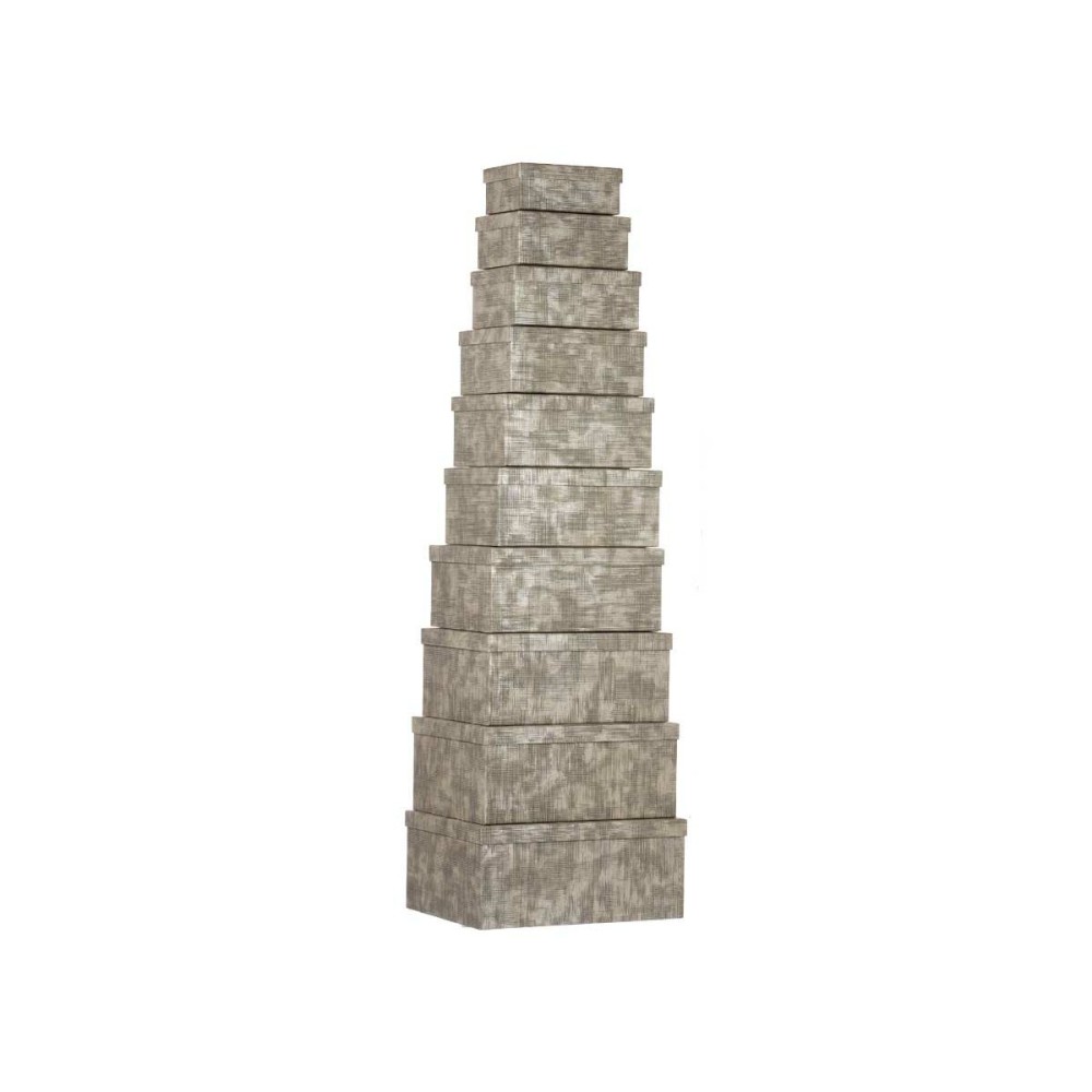 Jeu de Caisses de Rangement Empilables Pincello Anthracite Carton Rayures (2 Unités)