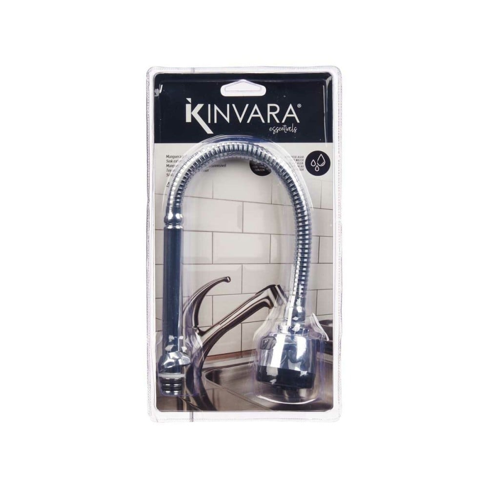 Kitchen Tap Kinvara Schwarz Silberfarben Gummi Metall Kunststoff Ausziehbar Multifunktion (12 Stück)