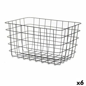 Mehrzweckkorb Kinvara Schwarz Metall 38,5 x 20,5 x 28 cm rechteckig (6 Stück)
