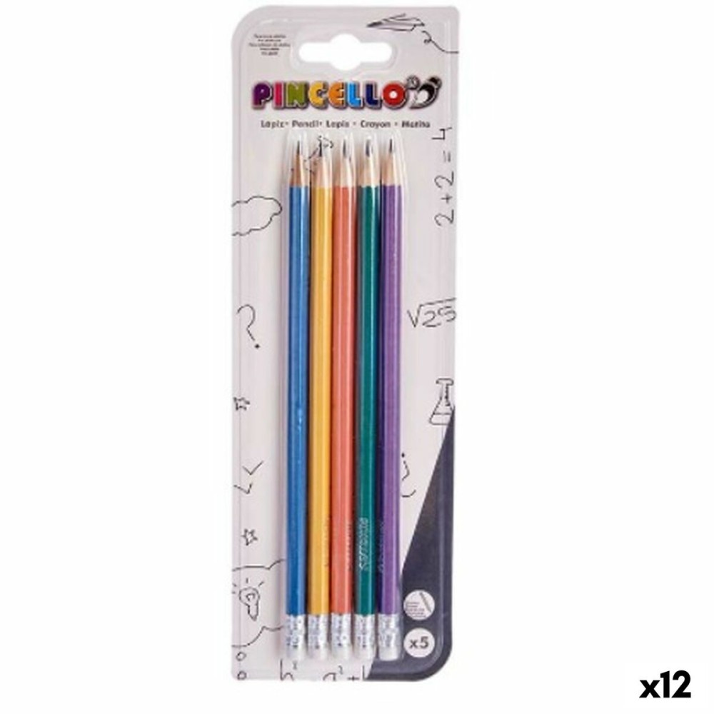 Pencil Set Pincello Yellow Blue Green Multicolour Orange Violet Cake (12 Units)