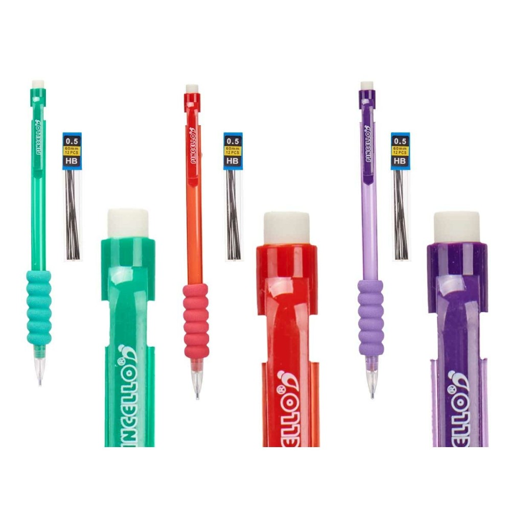 Pencil Lead Holder Pincello Blue Red Green Pencil Leads 0.5 mm (12 Units)