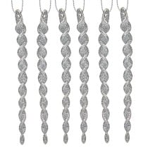 Christmas bauble Krist+ Silver Plastic Glitter 13,5 x 1 x 5,5 cm 10,5 x 21 x 1 cm (24 Units)