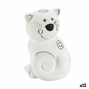 Tirelire à peindre Pincello Céramique Chat 9 x 11,8 x 8,5 cm (12 Unités)