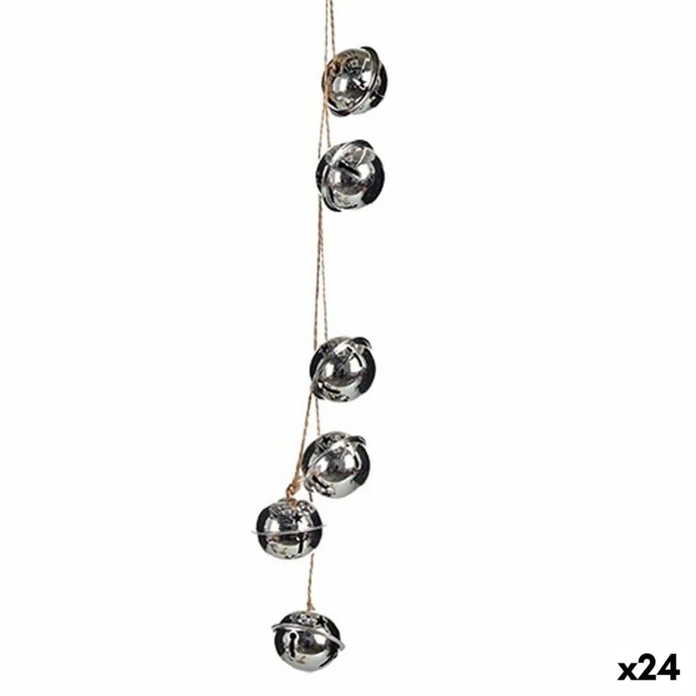 Christmas bauble Krist+ Silver Metal Rattle 5 x 2,5 x 41 cm 11 x 29,5 x 3 cm (24 Units)