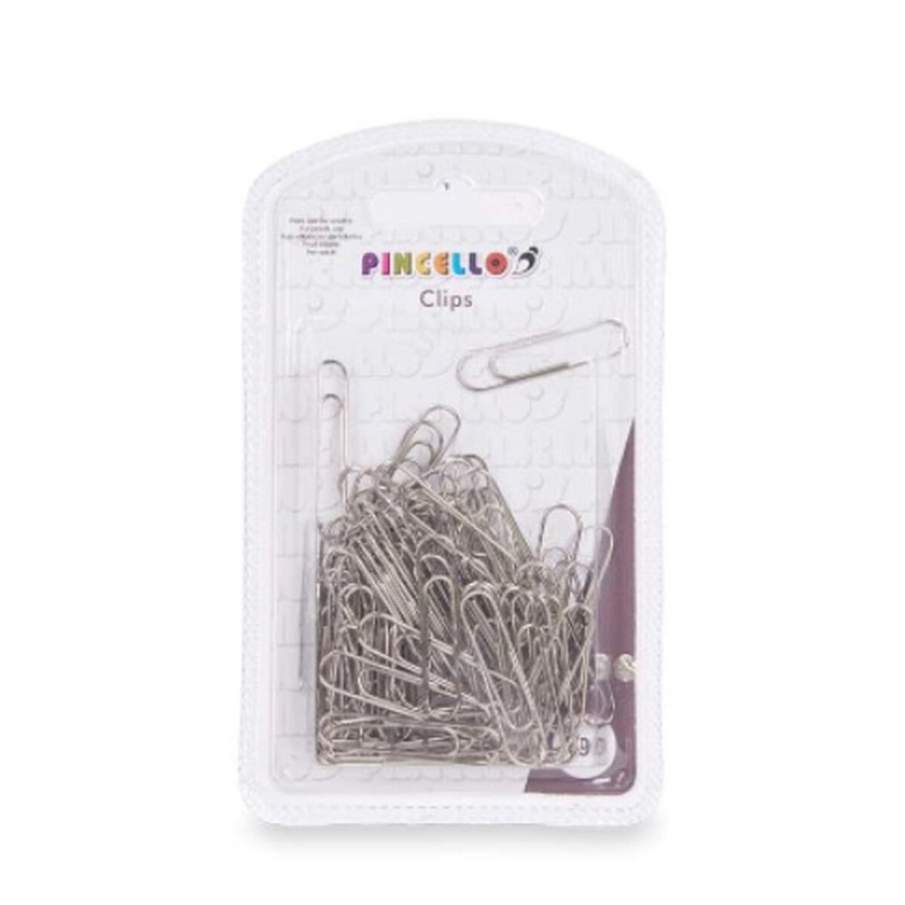 Clips Pincello Silver Metal Medium (24 Units)