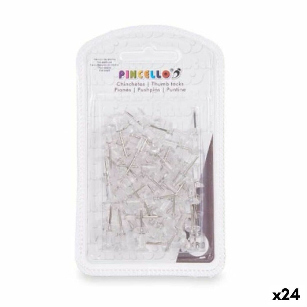 Punaises Pincello Transparent Métal Plastique (24 Unités)