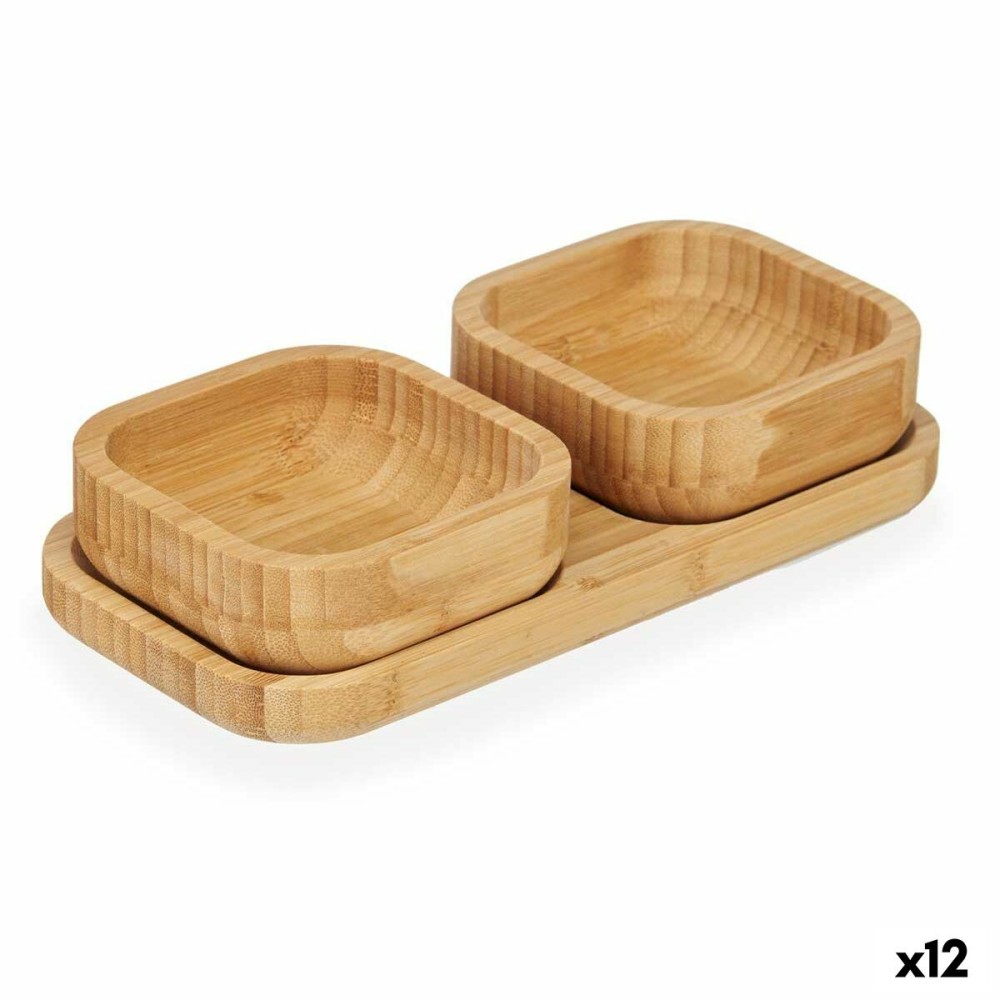 Satz für Appetithäppchen Kinvara Braun Bambus 23 x 4,5 x 11 cm 23 x 5,3 x 11 cm (12 Stück)