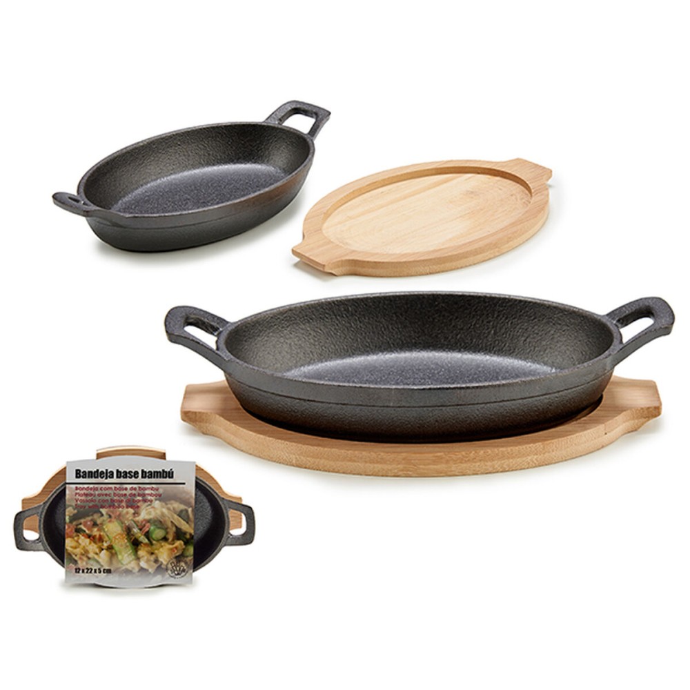Tapas Servierpfanne Kinvara Braun Grau Holz 22,5 x 4,5 x 12,5 cm 12,5 x 5 x 22,2 cm (12 Stück)