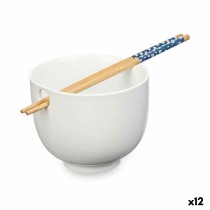 Schüssel Kinvara Weiß Bambus Porzellan 24 x 10,7 x 13,3 cm Zahnstocher asiatico/oriental (12 Stück)