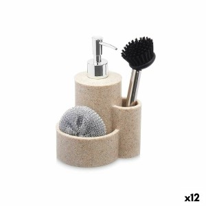 Distributeur de Liquide Vaisselle 2 en 1 Kinvara Plastique Polyrésine 14 x 18,5 x 12 cm Cuisine (12 Unités)