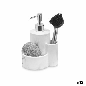 Distributeur de Liquide Vaisselle 2 en 1 Kinvara Plastique Polyrésine 14 x 18,5 x 12 cm Cuisine (12 Unités)