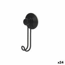 Hook for hanging up Berilo Black Steel ABS 6 x 13 x 4 cm (24 Units)