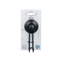 Hook for hanging up Berilo Black Steel ABS 6 x 13 x 4 cm (24 Units)