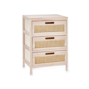 Caisson à Tiroirs Gift Decor Rattan Naturel 40 x 58 x 29 cm 3 tiroirs