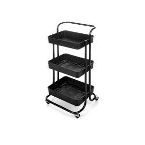 Chariot de Cuisine Kinvara Noir Métal polypropylène 42 x 86 x 35,5 cm 42 x 14 x 35,5 cm 3 Compartiments