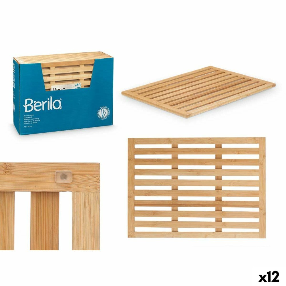 Badematte Berilo natürlich Bambus 62 x 2 x 45 cm 45 x 62 x 62 cm (12 Stück)