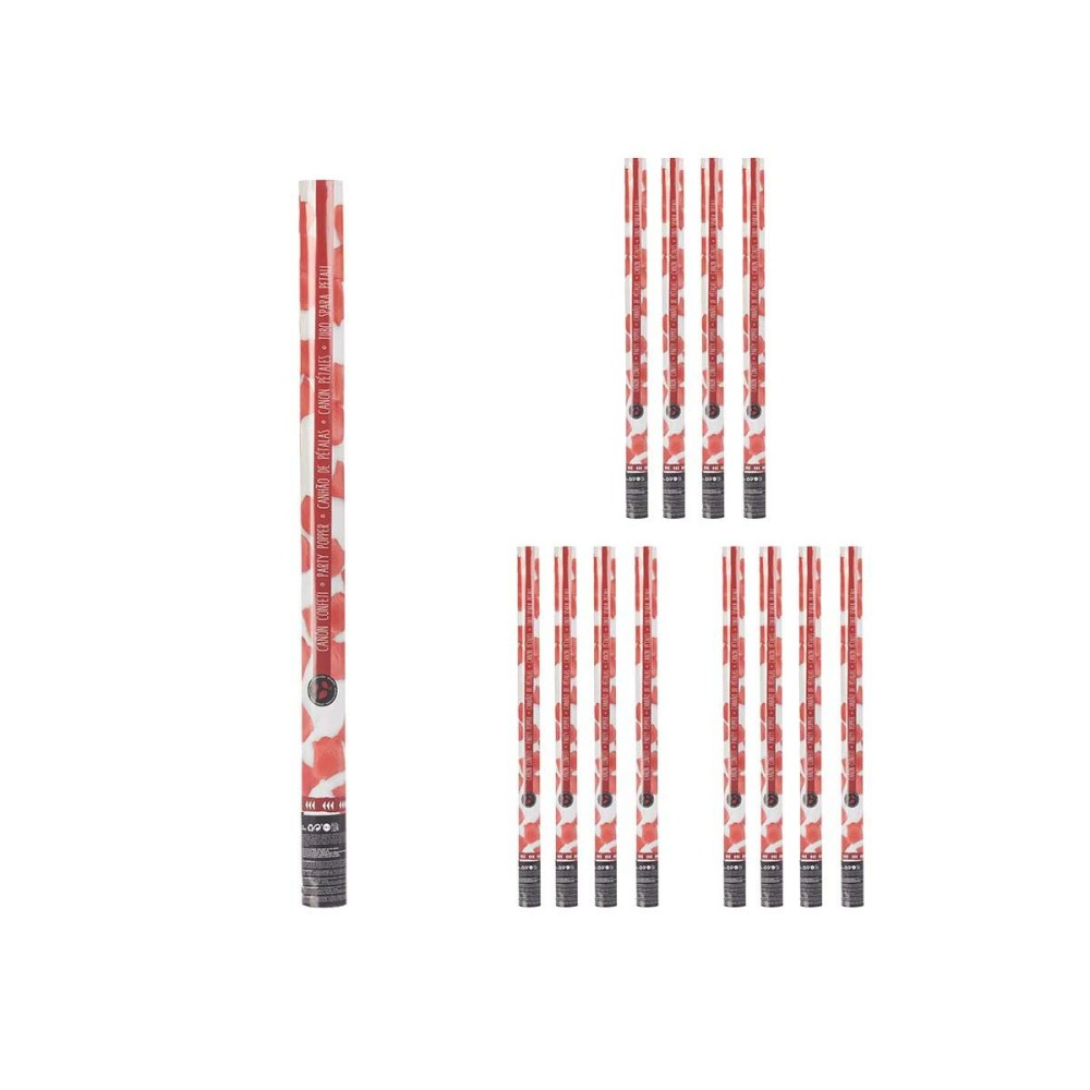 Confetti cannon Red Paper Cardboard Plastic 5 x 79 x 5 cm (12 Units)
