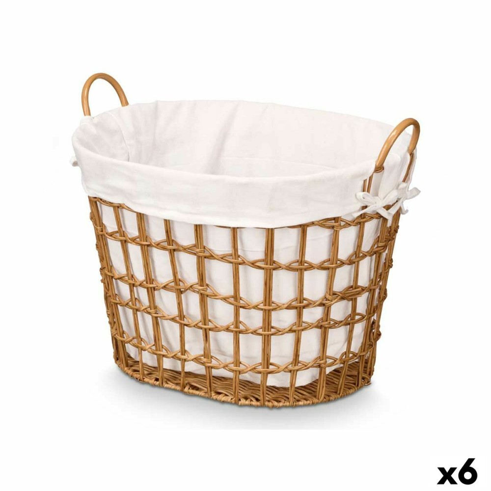 Basket Kipit Natural Polyester Cloth polypropylene Iron Plastic 50 % cotton (6 Units)