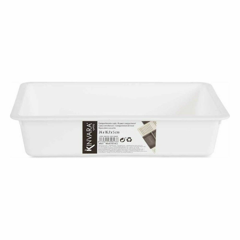 Drawer Organizer Kinvara White Black Grey Natural rubber polypropylene TPR 16 x 5 x 24 cm 24 x 5 x 16 cm (36 Units)