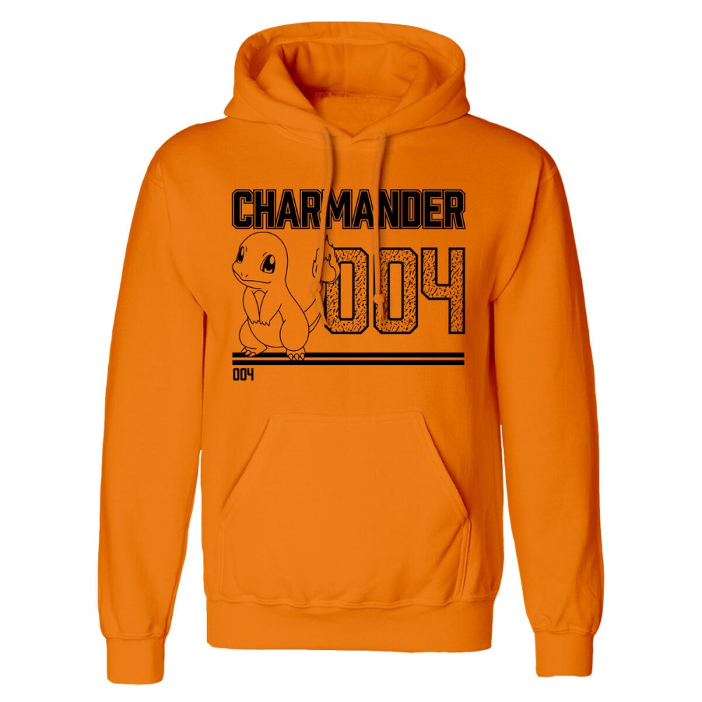 Sweat à capuche unisex Pokémon Charmander Line Art Orange