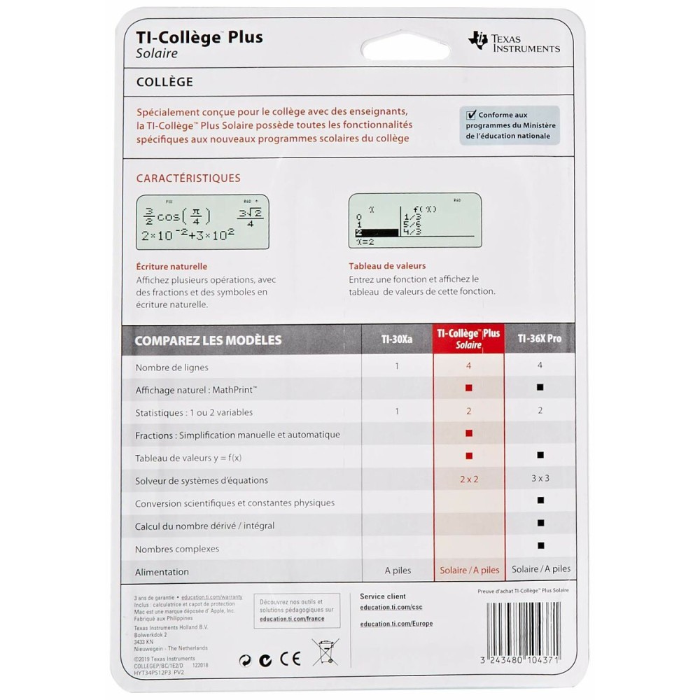 Wissenschaftlicher Taschenrechner Texas Instruments TI College Plus Blau
