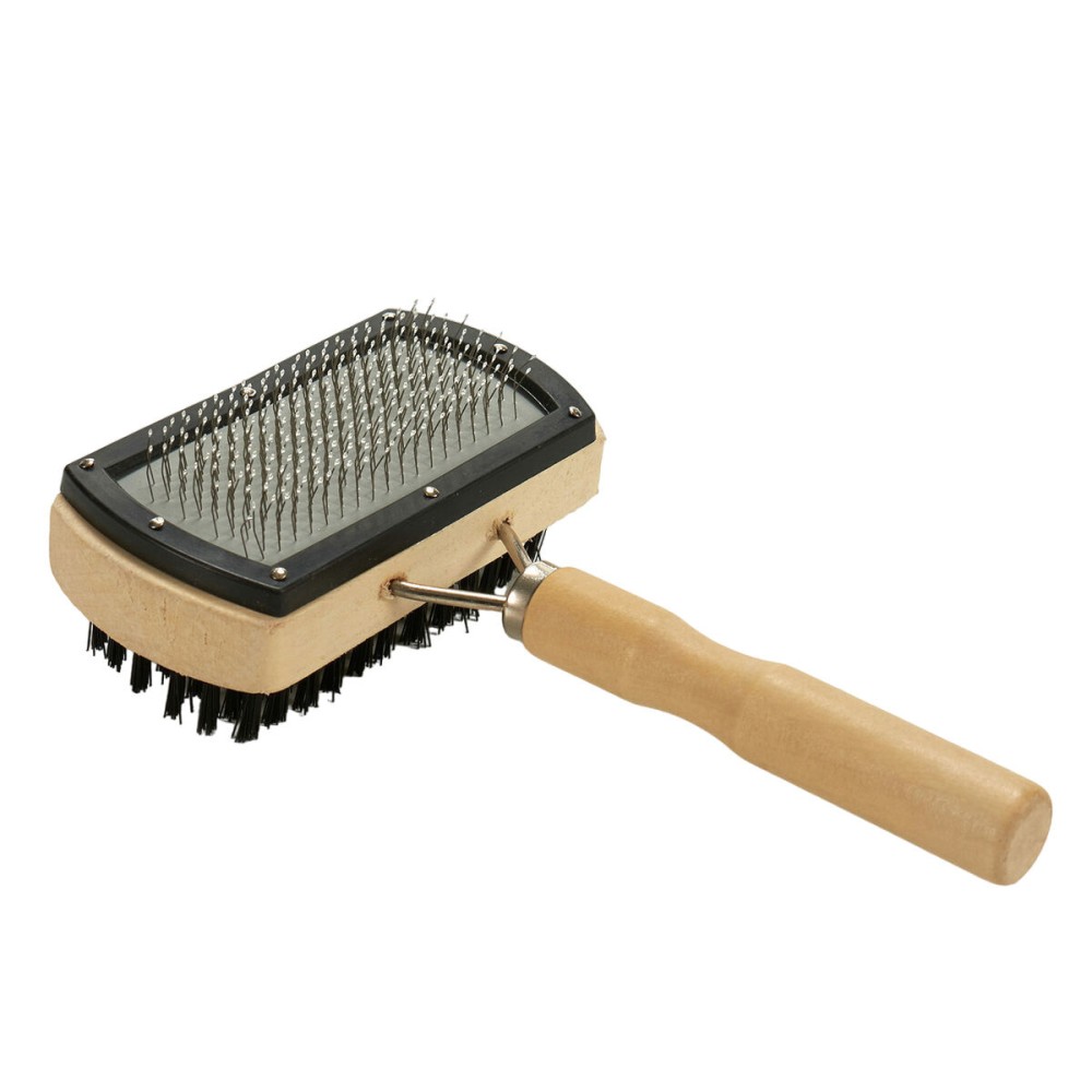 Dog Brush Mascow Brown Grey 10 x 17 x 5 cm Double (12 Units)
