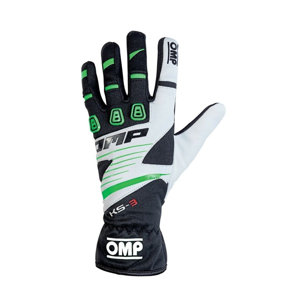 Gants de karting pour enfants OMP KS-3 MY2018 Blanc Noir Vert 6 kart