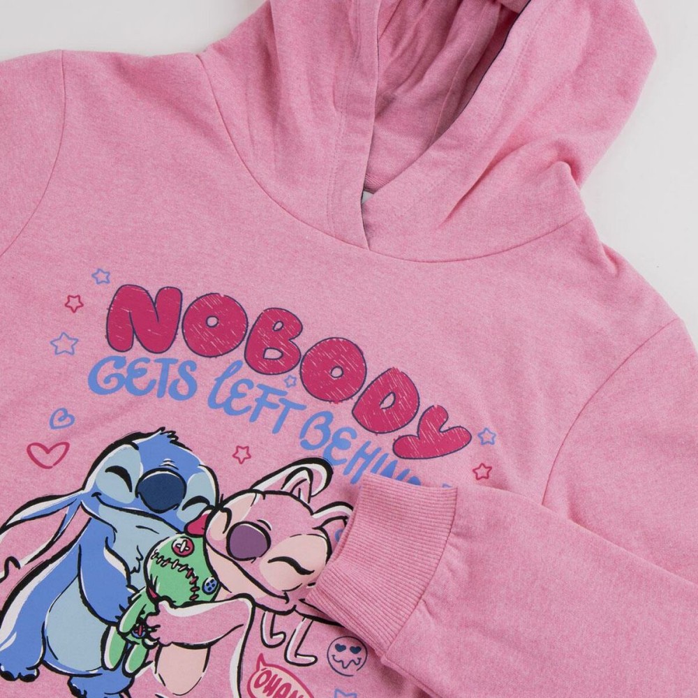 Sweat-shirt à capuche fille Stitch Rose